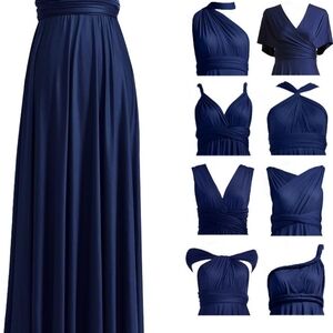 Elegant Navy Blue Maxi Dress NWT retail $79